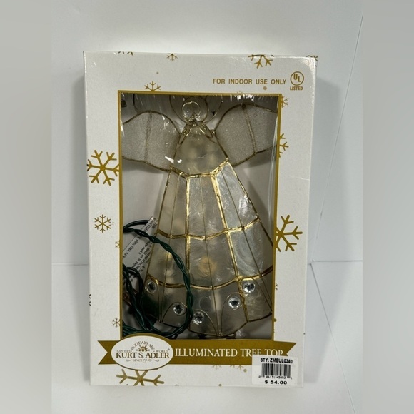 Vintage Capiz Shell Angel Tree Topper Lights Up By Kurt Adler - In Box - Picture 5 of 7